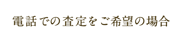 電話での査定をご希望の場合