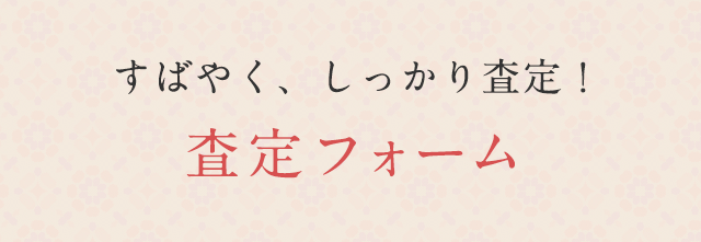 すばやく、しっかり査定！査定フォーム